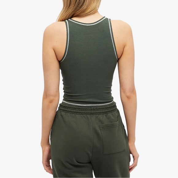 Adanola Contrast Stitch Tank in Dark Olive XS - Picture 4 of 6